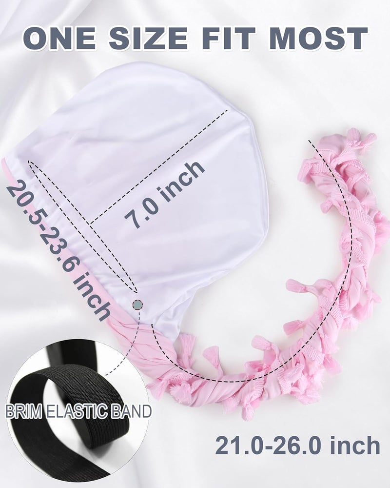 Babalet Store طرحة هالو للرجال والنساء بطانة ساتان ديراج أغطية رأس قبعة جمجمة مسبقة الربط مع خيوط ضفيرة قبعة عتيقة ملتوية - Image 3
